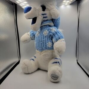 Disney Store White Tigger Winnie the Pooh Christmas Sweater Soft Plush Toy